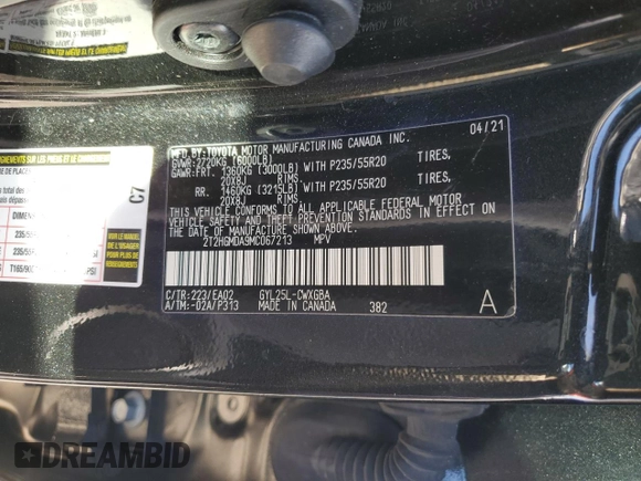 2021 Lexus RX 450h with VIN 2T2HGMDA9MC067213, listed as a Copart auction lot 48599255 with 28,234 mi miles and Salvage title. Bid and sale history available at DreamBid. Image 12.