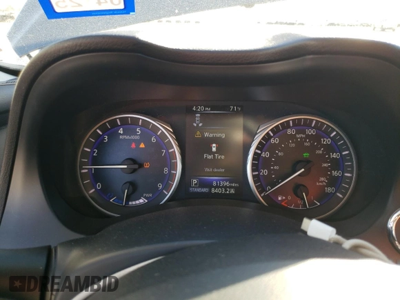 2014 Infiniti Q50 Hybrid Sport with VIN JN1AV7AP8EM692053, listed as a Copart auction lot 48013455 with 81,396 mi miles and Salvage Title. Bid and sale history available at carsss.com. Image 9.