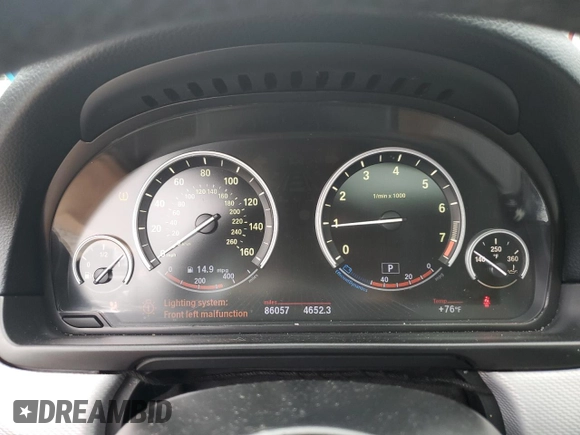 2014 BMW 5 Series 535i xDrive with VIN WBA5B3C5XED292729, listed as a Copart auction lot 64102674 with 86,057 mi miles and Non Repairable. Bid and sale history available at carsss.com. Image 9.