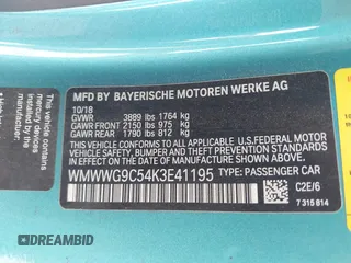2019 MINI Convertible Cooper S с VIN WMWWG9C54K3E41195, выставлен на аукционе IAAI как лот 42149191 с пробегом 80 033 миль миль и . История ставок и продаж доступна на DreamBid. Изображение 9.