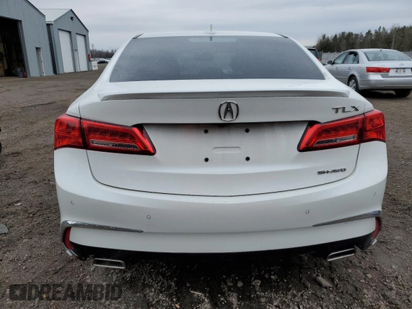 2018 Acura TLX w/Advance Pkg with VIN 19UUB3F78JA800267, listed as a Copart auction lot 45623984 with 125,758 mi miles and Salvage Title. Bid and sale history available at carsss.com. Image 6.