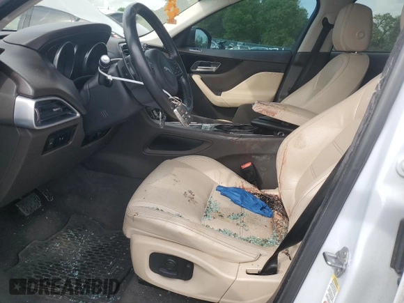 2017 Jaguar F-Pace 35t Prestige with VIN SADCK2BV9HA098225, listed as a Copart auction lot 53854695 with 68,874 mi miles and Salvage title. Bid and sale history available at DreamBid. Image 7.