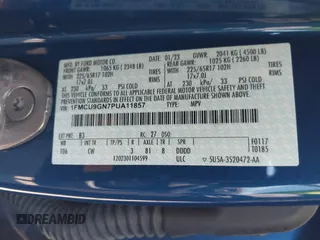 2023 Ford Escape Active с VIN 1FMCU9GN7PUA11857, выставлен на аукционе IAAI как лот 42810330 с пробегом 44 593 миль миль и . История ставок и продаж доступна на DreamBid. Изображение 9.