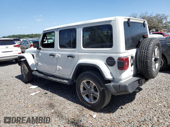 2019 Jeep Wrangler Unlimited Sahara with VIN 1C4HJXEG8KW574005, listed as a Copart auction lot 55386585 with Not provided miles and Salvage title. Bid and sale history available at DreamBid. Image 2.