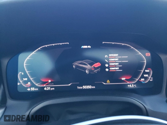 2022 BMW M4 Competition xDrive with VIN WBS43AZ0XNCH64490, listed as a Copart auction lot 79733964 with 50,350 mi miles and Salvage Title. Bid and sale history available at carsss.com. Image 9.