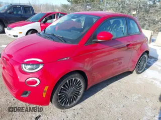 2024 FIAT 500e INSPI(RED) with VIN ZFAFFAA46RX213143, listed as a IAAI auction lot 41101312 with 4,254 mi miles. Bid and sale history available at carsss.com. Image 2.