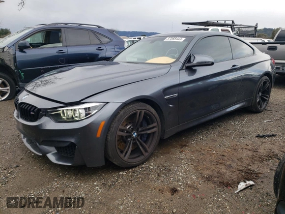 2018 BMW M4 with VIN WBS4Y9C53JAC86052, listed as a Copart auction lot 37065443 with 14,598 mi miles. Bid and sale history available at carsss.com. Image 1.