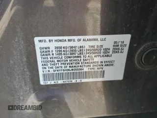 2018 Honda Pilot Elite with VIN 5FNYF6H06JB055564, listed as a Copart auction lot 57170465 with Not provided miles and Salvage title. Bid and sale history available at DreamBid. Image 13.