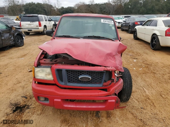 2004 Ford Ranger XL Fleet with VIN 1FTYR44U84PA08731, listed as a Copart auction lot 43418425 with 181,053 mi miles and Salvage Title. Bid and sale history available at carsss.com. Image 5.