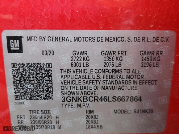 2020 Chevrolet Blazer LT with VIN 3GNKBCR46LS667864, listed as a Copart auction lot 42393635 with 92,756 mi miles and Salvage Title. Bid and sale history available at carsss.com. Image 14.