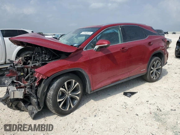 2022 Lexus RX 450h with VIN 2T2HGMDA8NC076504, listed as a Copart auction lot 51940915 with 39,050 mi miles and Salvage title. Bid and sale history available at DreamBid. Image 1.