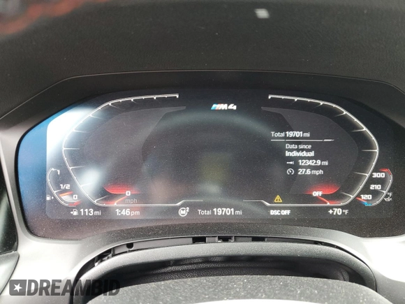 2021 BMW M4 with VIN WBS53AZ0XMCG52209, listed as a Copart auction lot 50234375 with 19,701 mi miles and Salvage title. Bid and sale history available at DreamBid. Image 9.