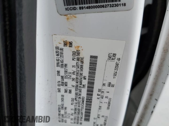 2016 Ford Escape S with VIN 1FMCU0F77GUC84053, listed as a Copart auction lot 41828655 with 143,628 mi miles and Salvage Title. Bid and sale history available at carsss.com. Image 13.
