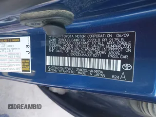 2010 Toyota Prius II with VIN JTDKN3DU6A0018271, listed as a IAAI auction lot 40429739 with 262,133 mi miles. Bid and sale history available at carsss.com. Image 9.