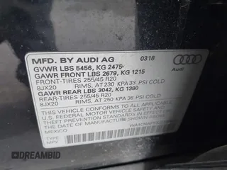 2018 Audi Q5 Prestige with VIN WA1CNAFY3J2160424, listed as a IAAI auction lot 41399936 with 97,775 mi miles. Bid and sale history available at carsss.com. Image 9.