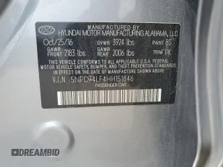 2017 Hyundai Elantra SE z VIN 5NPD74LF4HH151846, wystawiony jako Copart lot #56377315 z przebiegiem 176 200 mil mil oraz Szkoda całkowita • Salvage title. Historia ofert i sprzedaży dostępna na DreamBid. Obrazek 13.