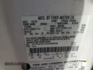 2010 Ford F-150 XL with VIN 1FTFW1EV7AKE80546, listed as a Copart auction lot 86392164 with 176,680 mi miles and Salvage Title. Bid and sale history available at carsss.com. Image 13.