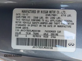 2018 Infiniti Q60 Luxe with VIN JN1CV7EK5JM200189, listed as a IAAI auction lot 41984637 with 77,315 mi miles and . Bid and sale history available at carsss.com. Image 9.