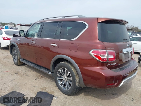 2018 Nissan Armada SL with VIN JN8AY2ND2J9051196, listed as a IAAI auction lot 41689147 with 184,547 mi miles and . Bid and sale history available at DreamBid. Image 3.
