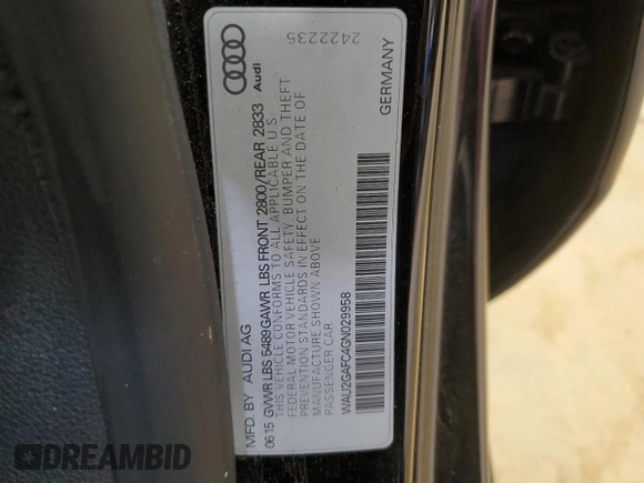 2016 Audi A7 Prestige z VIN WAU2GAFC4GN029958, wystawiony jako Copart lot #50026995 z przebiegiem 156 549 mil mil oraz Czysty tytuł • Clean title. Historia ofert i sprzedaży dostępna na DreamBid. Obrazek 12.