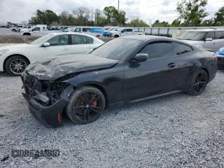 2022 BMW 4 Series 430i with VIN WBA53AP08NCJ06319, listed as a Copart auction lot 50144015 with 17,935 mi miles and Salvage Title. Bid and sale history available at carsss.com. Image 1.