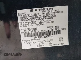 2017 Ford Taurus SEL with VIN 1FAHP2E86HG120774, listed as a IAAI auction lot 42608044 with 167,558 mi miles and . Bid and sale history available at DreamBid. Image 9.