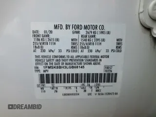 2020 Ford Explorer with VIN 1FMSK8BH3LGB68145, listed as a Copart auction lot 82254914 with 84,491 mi miles and Salvage Title. Bid and sale history available at carsss.com. Image 13.