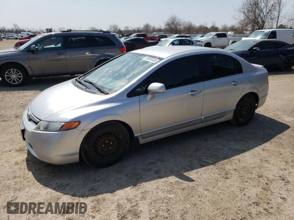 2008 Honda Civic LX with VIN 2HGFA16548H103317, listed as a Copart auction lot 53805405 with 168,899 mi miles and Salvage Title. Bid and sale history available at DreamBid. Image 1.