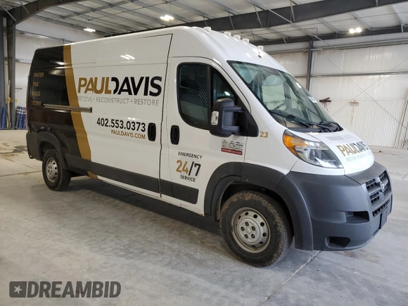 2017 Ram ProMaster Cargo with VIN 3C6TRVDG9HE550721, listed as a Copart auction lot 53695575 with 100,559 mi miles and Salvage Title. Bid and sale history available at carsss.com. Image 4.