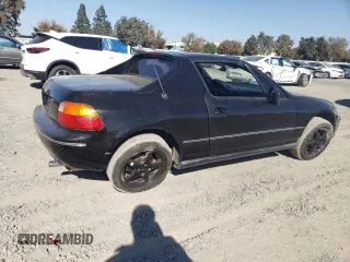 1995 Honda del Sol Si with VIN JHMEH6163SS002612, listed as a Copart auction lot 76044354 with 105,658 mi miles and Salvage Title. Bid and sale history available at carsss.com. Image 3.