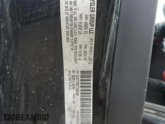 2012 FIAT 500 Pop with VIN 3C3CFFAR5CT382498, listed as a Copart auction lot 61175555 with 154,669 mi miles and Salvage title. Bid and sale history available at DreamBid. Image 13.