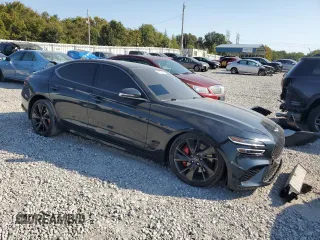 2022 Genesis G70 3.3T with VIN KMTG54TE5NU097499, listed as a Copart auction lot 75570294 with 64,864 mi miles and Salvage Title. Bid and sale history available at carsss.com. Image 4.