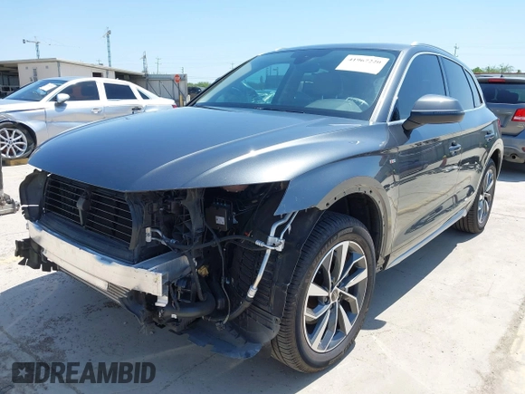2022 Audi Q5 S line Premium with VIN WA1GAAFYXN2102653, listed as a IAAI auction lot 41967220 with 20,864 mi miles and . Bid and sale history available at DreamBid. Image 19.