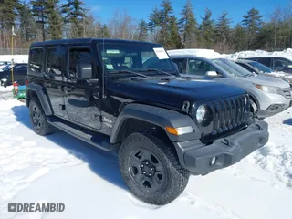 2018 Jeep Wrangler Unlimited Sport with VIN 1C4HJXDG5JW182891, listed as a IAAI auction lot 41580812 with 91,122 mi miles. Bid and sale history available at carsss.com. Image 1.