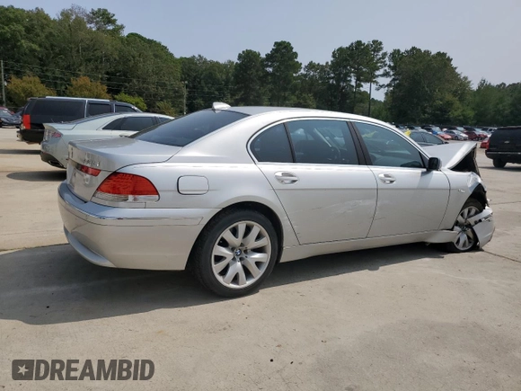 2004 BMW 7 Series 745Li with VIN WBAGN63444DS47664, listed as a Copart auction lot 71046044 with 144,598 mi miles and Salvage title. Bid and sale history available at DreamBid. Image 3.