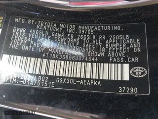 2006 Toyota Avalon XL with VIN 4T1BK36B96U074544, listed as a IAAI auction lot 41638746 with 1 mi miles. Bid and sale history available at carsss.com. Image 9.