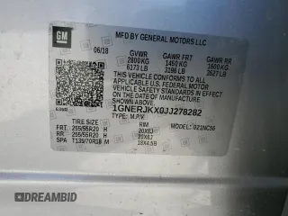 2018 Chevrolet Traverse RS with VIN 1GNERJKX0JJ278282, listed as a Copart auction lot 64466153 with 78,615 mi miles. Bid and sale history available at carsss.com. Image 14.