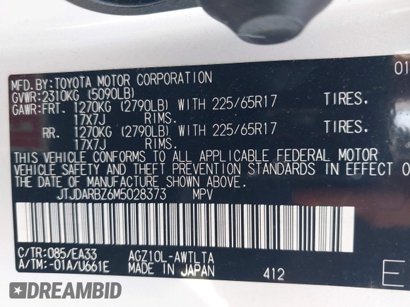 2021 Lexus NX 300 with VIN JTJDARBZ6M5028373, listed as a IAAI auction lot 42013736 with 22,577 mi miles and . Bid and sale history available at DreamBid. Image 9.