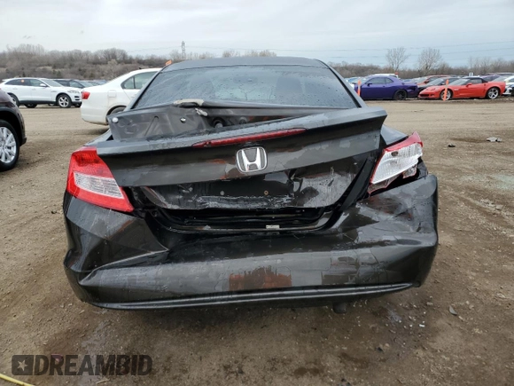 2013 Honda Civic Cpe EX with VIN 2HGFG3B8XDH511096, listed as a Copart auction lot 52083355 with 123,782 mi miles and Salvage Title. Bid and sale history available at carsss.com. Image 6.