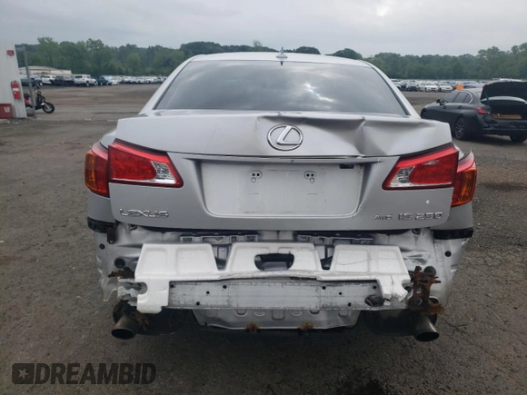 2010 Lexus IS 250 with VIN JTHCF5C24A5044351, listed as a Copart auction lot 59852145 with 171,121 mi miles and Salvage title. Bid and sale history available at DreamBid. Image 6.