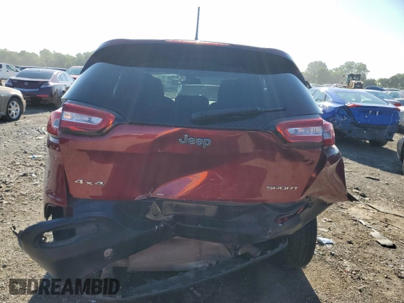 2017 Jeep Cherokee Sport with VIN 1C4PJMAS2HD217704, listed as a Copart auction lot 62503524 with 60,194 mi miles and Salvage Title. Bid and sale history available at carsss.com. Image 6.