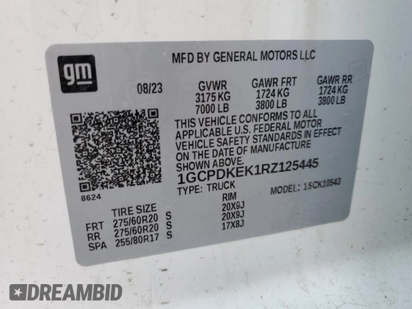 2024 Chevrolet Silverado 1500 LT with VIN 1GCPDKEK1RZ125445, listed as a Copart auction lot 42188265 with 21,205 mi miles and Salvage Title. Bid and sale history available at carsss.com. Image 12.