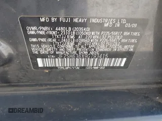 2009 Subaru Forester X with VIN JF2SH636X9G793415, listed as a IAAI auction lot 42614382 with 116,965 mi miles and . Bid and sale history available at DreamBid. Image 9.