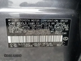 2023 Lexus IS with VIN JTHAP1D20P5002151, listed as a Copart auction lot 85615874 with 36,612 mi miles and Salvage Title. Bid and sale history available at carsss.com. Image 12.