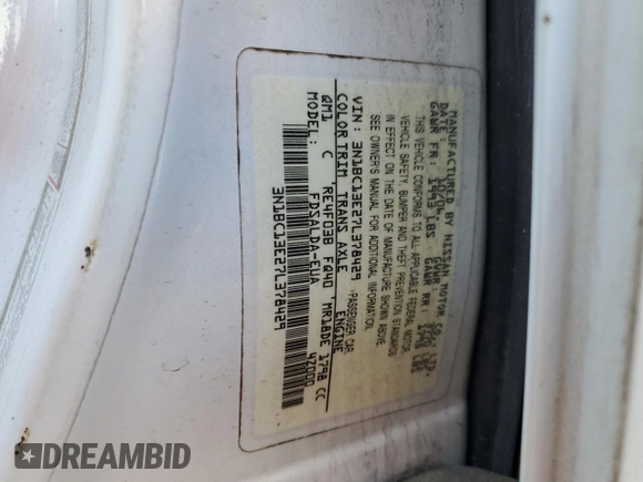 2007 Nissan Versa 1.8 S with VIN 3N1BC13E27L378429, listed as a Copart auction lot 48575995 with 92,504 mi miles and Salvage Title. Bid and sale history available at carsss.com. Image 15.