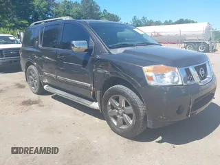 2014 Nissan Armada Platinum z VIN 5N1BA0NE9EN611807, wystawiony jako IAAI lot #42297717 z przebiegiem 199 541 mil mil oraz . Historia ofert i sprzedaży dostępna na DreamBid. Obrazek 1.