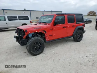 2023 Jeep Wrangler Sport with VIN 1C4HJXDG3PW584885, listed as a Copart auction lot 86057344 with 13,504 mi miles and Salvage Title. Bid and sale history available at DreamBid. Image 1.