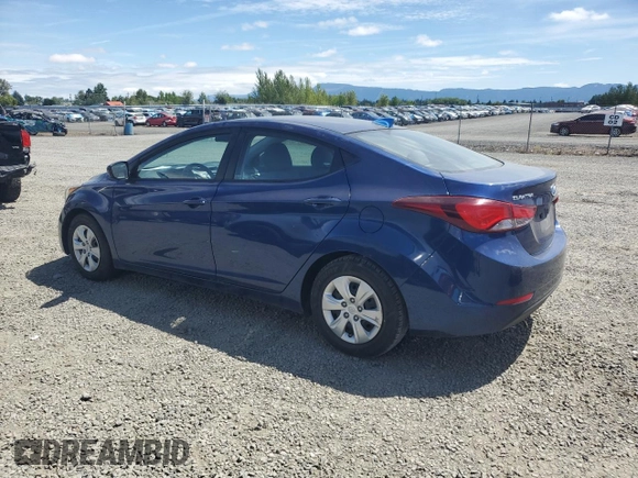 2016 Hyundai Elantra SE with VIN 5NPDH4AE0GH675565, listed as a Copart auction lot 62288815 with 104,716 mi miles and Clean title. Bid and sale history available at DreamBid. Image 2.