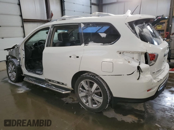 2014 Nissan Pathfinder Platinum with VIN 5N1AR2MM8EC658430, listed as a Copart auction lot 46711815 with 108,376 mi miles and Salvage title. Bid and sale history available at DreamBid. Image 2.