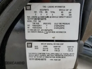 2004 Chevrolet Corvette Z06 with VIN 1G1YY12S745100775, listed as a Copart auction lot 45047205 with 102,248 mi miles and Salvage Title. Bid and sale history available at carsss.com. Image 13.